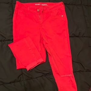 Red old navy rock star skinnies…